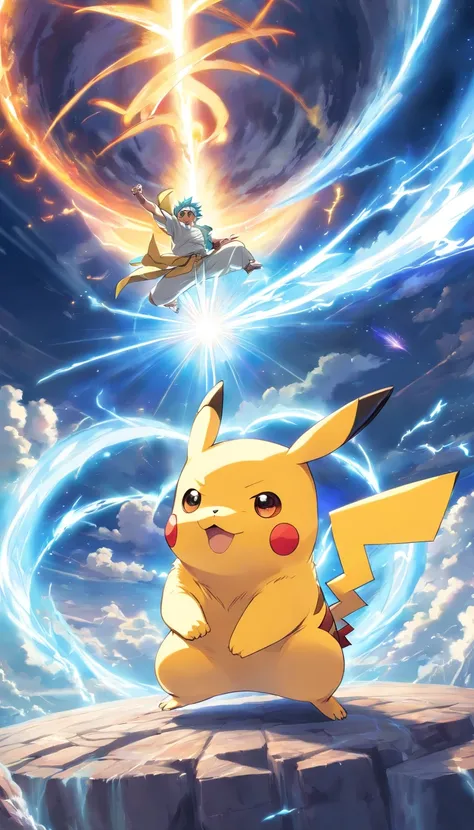 Pikachu (fighting a planet-sized Zeus on the sun.)