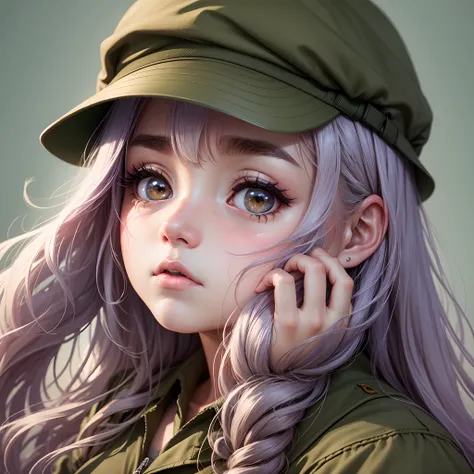 a cute sad girl doing challenging task in military --auto --s2