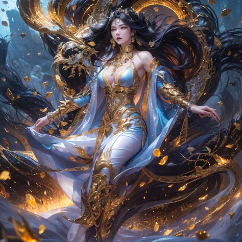 Fly the Nine-Tailed Light Blue Sky Division Flame Hairy Bear Star，Erotic，Torch Night Black Gold Orange Brocade Silk Snake Print Silk Pants，Rouge diamond tulle sheer lizard-patterned leggings，Fat Girl Space Flying in the Snow 1:900 miniatures，Front view，Pur...