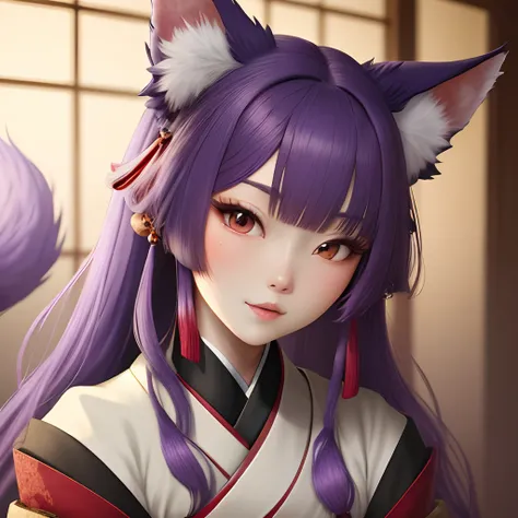 Female purple haired Kitsune