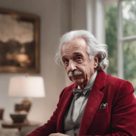 einstein 8K HD with red blazer