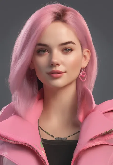 high quality,masterpiece,extremely detailed,high res,4k,ultra high res,detailed shadow,ultra realistic,realistic,dramatic lighting,1girl,solo,detailed face,realistic eyes,realistic skin,pink hair,dynamic pose, straight angle, black sweater, short hair cut,...