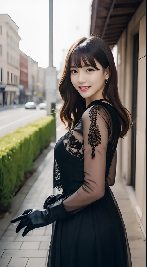 (top-quality、超A high resolution、​masterpiece:1.3)、(a tall and beautiful woman), Midhair with bangs, Detailed moisturized eyes, Textured skin, Best Quality, 8K, blurry backround, ((thin-waist, skinny thigh:1.1, long legged)), (Colossal tits), Natural Color ...