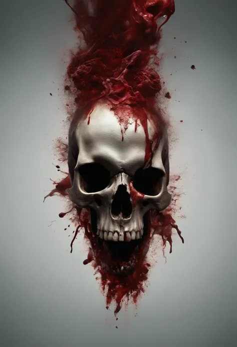 (blood flowing from his head,broken skull,wide-open mouth,isolated from background,dark and eerie lighting,intricate details,high resolution,horror,skull,spooky,nightmare,vivid colors,photorealistic)