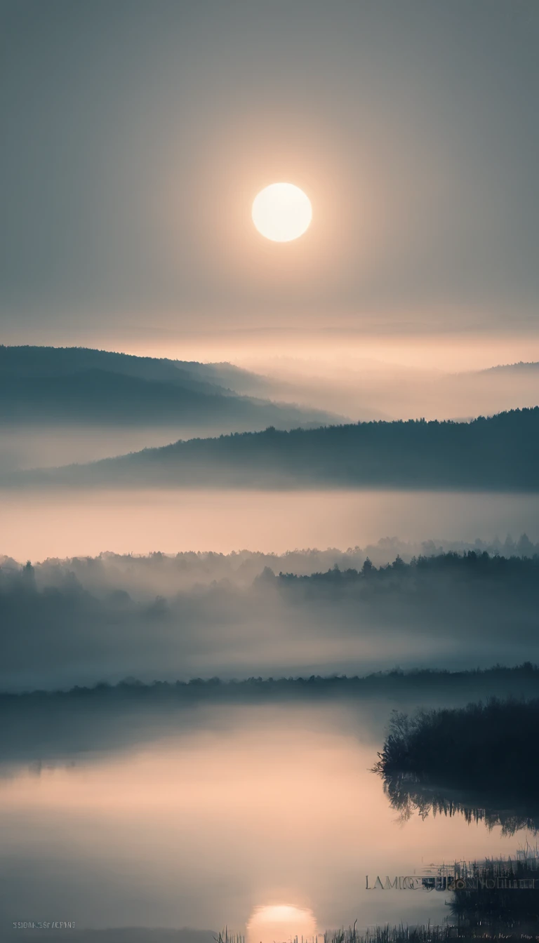 Just the sky，clean backdrop，Pure background，Magnificent view，Landscape Photography，Contains the Arabic numeral 3，3. Melt into the clouds，The number is in the center of the frame，Digital meets cloud，Nature，Minimalist cyan black and white gray tones，foggy sk...