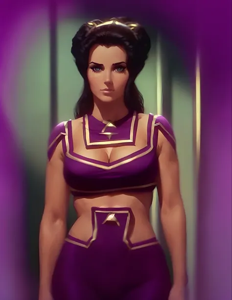 (Nubile young teenage hybrid of Lee Meriwether & Karen McDougal), (libido hybrid of Lee Meriwether & Karen McDougal), as Star Trek character Losira, as Star Trek Original Series character Losira, diabolical & temptuous, pale skin, dark hair, lithe bodaciou...