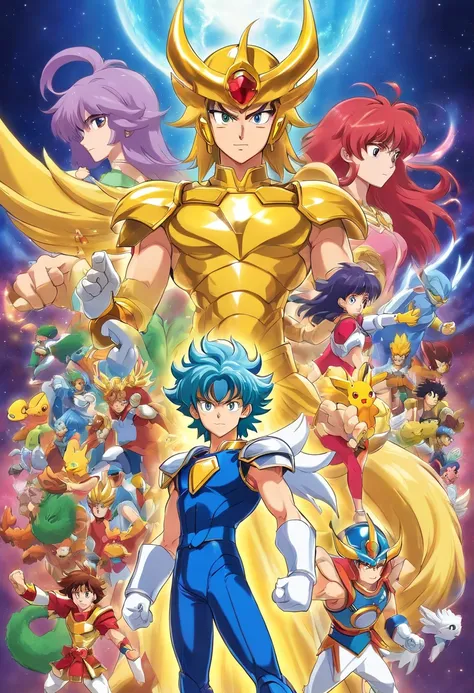 Saint seiya, the simpsons, one piece, seven deadly sins, Justice League and pokemon