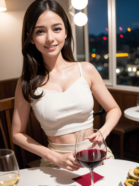 (64K, UHD, top quality, masterpiece: 1.2), (realistic, photorealistic: 1.37), super detailed, pretty woman 1 person, (slim face), (slim body), (brown hair), (short cut), cheeks slightly blushing, (44 years old), 38 years old, solo, beautiful detailed urban...