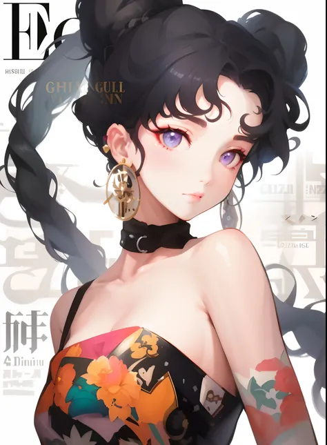 Anime girl with black hair and tattoos on her chest, Guviz, Guviz-style artwork, Guweiz in Pixiv ArtStation, Guweiz on ArtStation Pixiv, guweiz masterpiece, pixiv 3dcg, Artgerm on ArtStation Pixiv, Artistic cover, trending on artstation pixiv