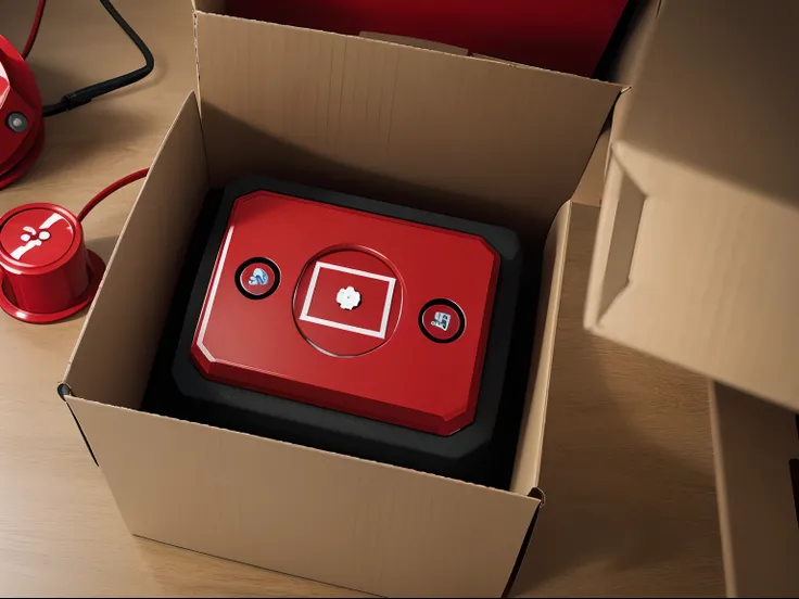 Open box，Theres a red button inside