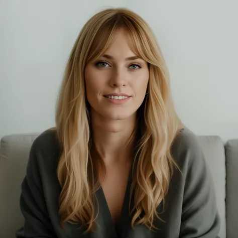 Blonde woman with long hair sitting on a sofa with a remote control, Daniela Uhlig, Karolina Cummings, photo of a woman, Beth Cavener, Alana Fletcher, Nicole De Boer, Jennifer Wuestling, Portrait Sabrina Lloyd, Amanda Lilleston, Jovana Rikalo, Nina Tryggva...