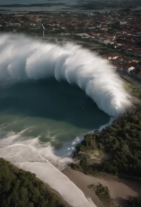 Waterspout，tidal waves，Tornado，typhoon，swell sea，Armageddon，Greatwave，废墟，disrupt，，lakes，high level of water，Bottomless，The run-down city creates a cinematic cityscape