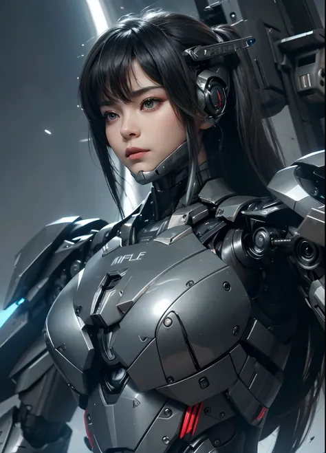 Textured skin, Super Detail, high details, High quality, Best Quality, hight resolution, 1080p, hard disk, Beautiful,(War Machine),(flying though the air),beautiful cyborg woman,Mecha Cyborg Girl,Battle Mode,Girl with a Mecha Body,She wears a futuristic wa...