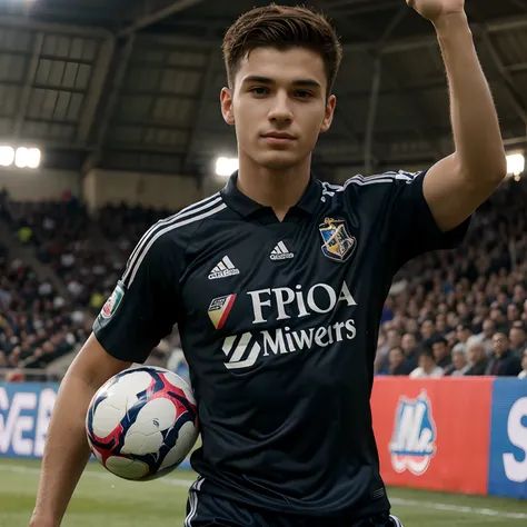 You described a 16-year-old boy, joueur de football talentueux, portant le maillot de Los Angeles FC . Il est sur le terrain, dribblent habilement les adversaires, create chances for his team and impress spectators with his agility and passion for the game...