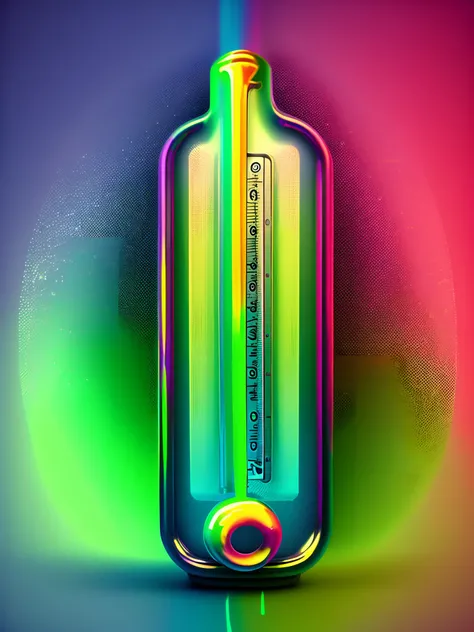 thermometer going hot with a slime green background that has trippy effects and ghetto effects