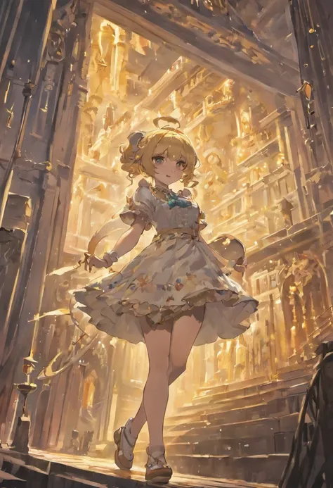 14-year-old girl in maid outfit with big breasts (Gothic style) torn skirt golden body proportion messy blond hair (inner splayed feet) (very detailed CG unity 8k wallpaper) big breasts torn skirt ruddy and shy Ed Blinkey America&#39;s most beautiful body ...