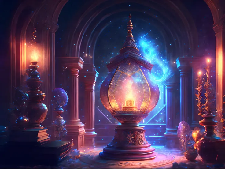 original, (masterpiece), (illustration), Magical Academy, 8k resolution, magical shimmer elements, light particles