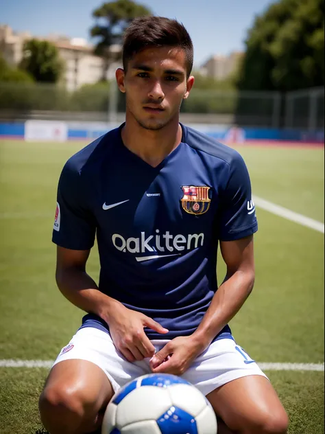 Homem Adolescente Soccer Player loiro in Barcelona