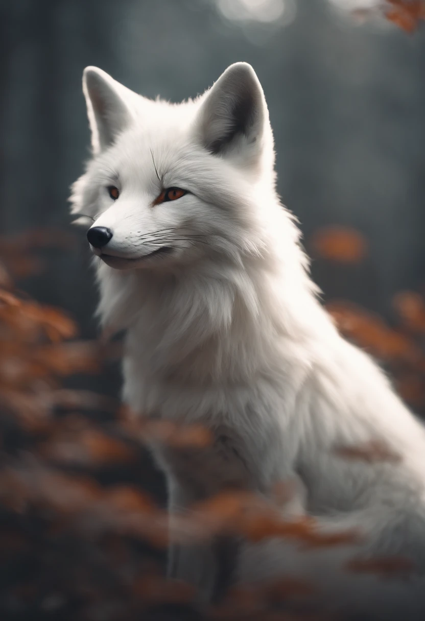 kitsune three - tailed fox, three - tailed fox, White-haired fox, ethereal fox, white fox anime, Nine tails, fantasy fox love, Kitsune, White fox