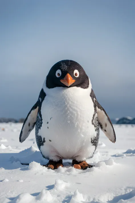 small penguin in the snow