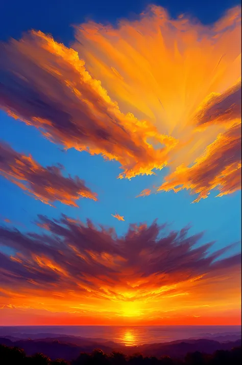 Top Quality Sunset Beautiful Illustration 4k Cloud Painting