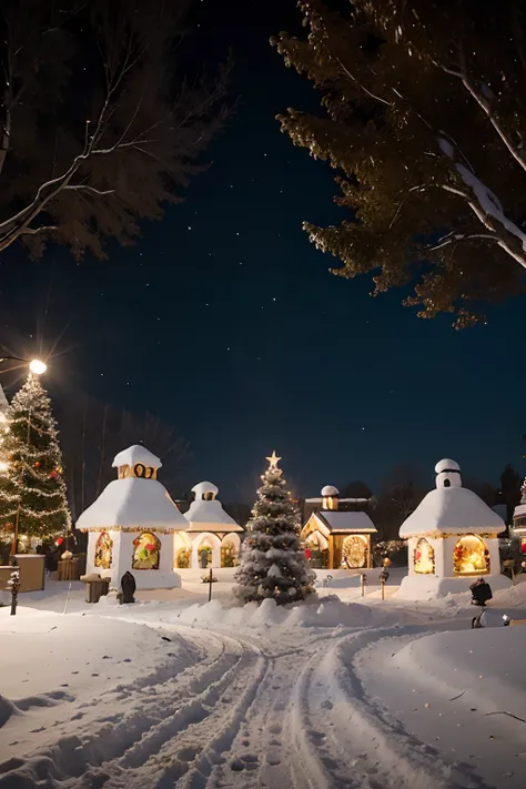 Beautiful White Christmas Village