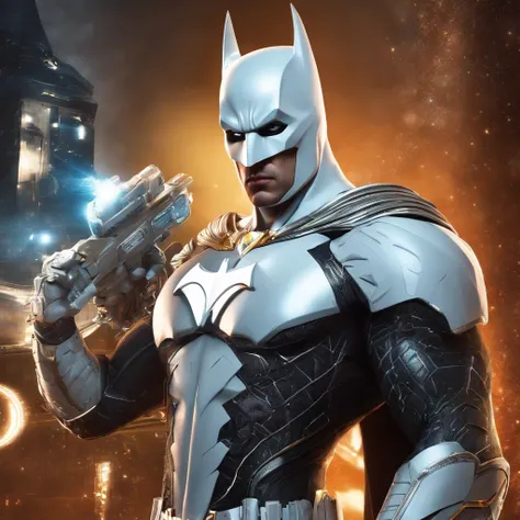 A white Batman in cybernetic suit