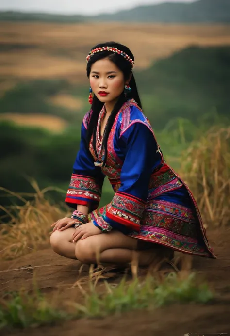 Hmong Girl,to sob,to the extent,Knees down.,Panties