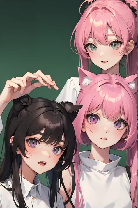 Cat Pink Lori Anime 2 Heads