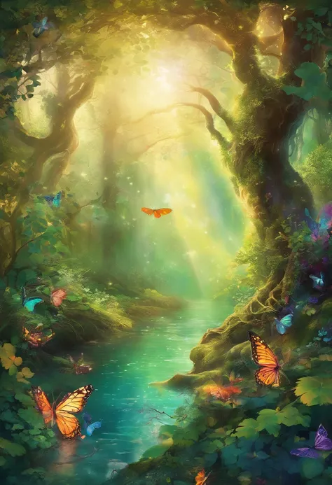 (best quality,4k,8k,highres,masterpiece:1.2),ultra-detailed,(realistic,photorealistic,photo-realistic:1.37),forest nymph elemental with glowing wings, made of leaves and nature,ethereal glow,pure,sublime,greenery,dreamy environment,magical enchantment,deli...