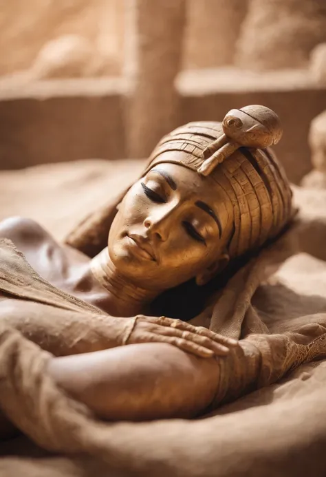 Egyptian mummy sunbathing on oraia