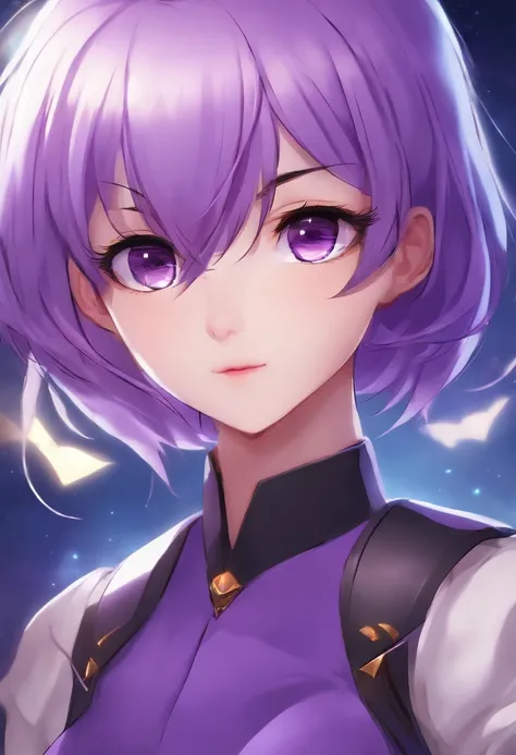 Close up of a man with purple hair and a purple tie, Stylized anime, anime moe art style, Katana Zero video game character, anime girl of the future, portrait anime space cadet girl, Portrait Chevaliers du Zodiaque Fille, close up of a young anime girl, An...