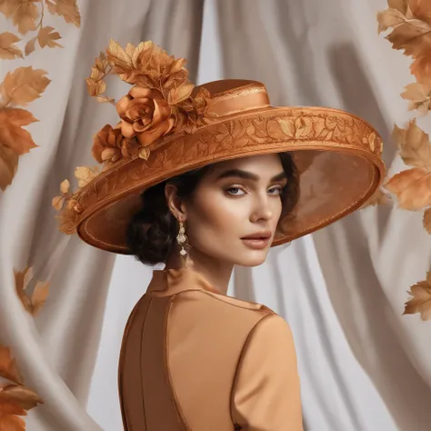 (Best quality,A high resolution:1.2),Luxury pumpkin hats,Velvet texture,Gorgeous gold details,Rich embroidery patterns,Exquisite craftsmanship,Unique and luxurious design,lush colors,Elegantly curved brim,Playful and whining