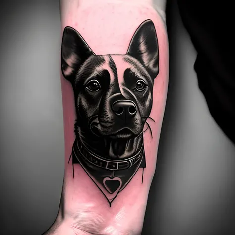 Neon, dog, tattoo