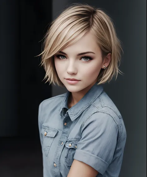 Short hair blonde girl