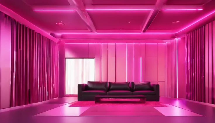 ​masterpiece, top-quality, Fancy spacious live stage,　near future, the panorama, frontage, glaring, Lots of magenta lights, Black glossy floor, Contre-Jour, a cool, Fancy decoration, with no people, clean back ground, 3d rendered