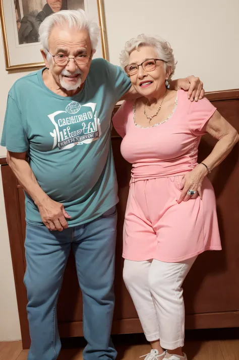 casal de velhinhos com 90 anos de idade, expressando amor e humor, humorous, casal de velhos. OLHANDO PARA A CAMERA, ROUPAS CUTES