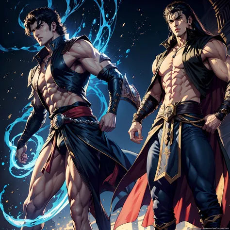 Moroccan Castlevania Lord of Shadows Comics History Hokuto No Ken Kenshiro muscular correct correct proportions Anatomy correct poses Hyper realistic style Super detailed faces Super detailed anatomy