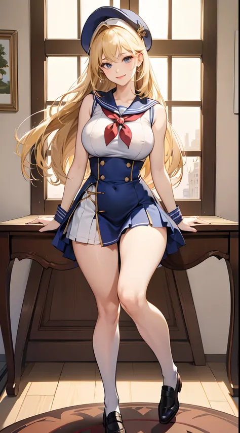 top-quality、Realistic、During sex、doggy style、ahe face、High School Girl、bule、large full breasts、Colossal tits、a sailor suit、Cute uniform、Sleeveless、Tight-fitting uniforms、Very short skirt、A smile、big eye、long lashes、Long upper eyelashes、a blond、length hair、...