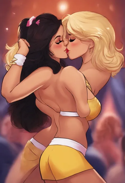 Furry cheerleaders kissing sexy big boobs