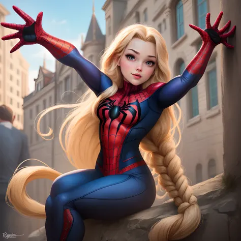 Rapunzel as Spider-Man