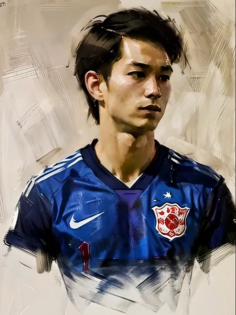 Homem Soccer Player face, style greg rutkowski realist, Japanese 17 years