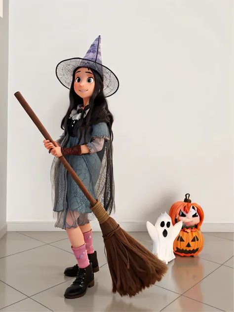 a witch girl in pixar style, high quality, best quality