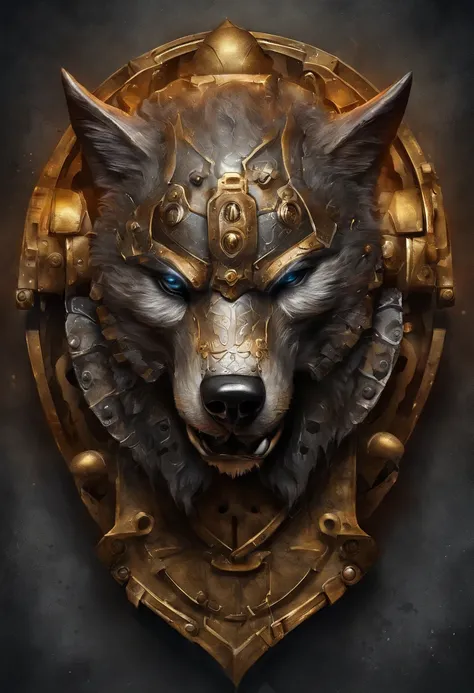 maximum quality, dramatic lighting, menacing pose, fierce expression, epic atmosphere, (((wolf head shaped helmet))), (((tiro de corpo inteiro))),um lobo feito de metal, ciborgue, estilo cyberpunk, mechnical, ((detalhes intrincados)), HDR, ((detalhes intri...