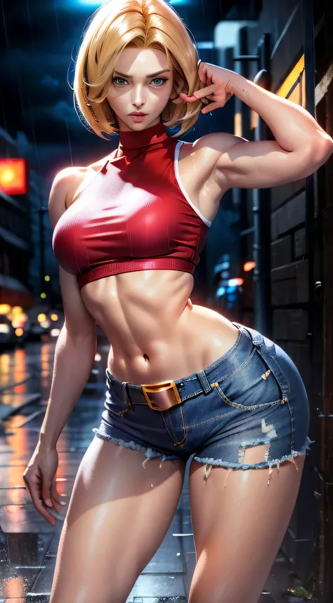 (((masterpiece))),
((blue mary)) cosplay, best quality, (beauty), 20 year old girl face, pretty face, red crop top, red blouse, ...