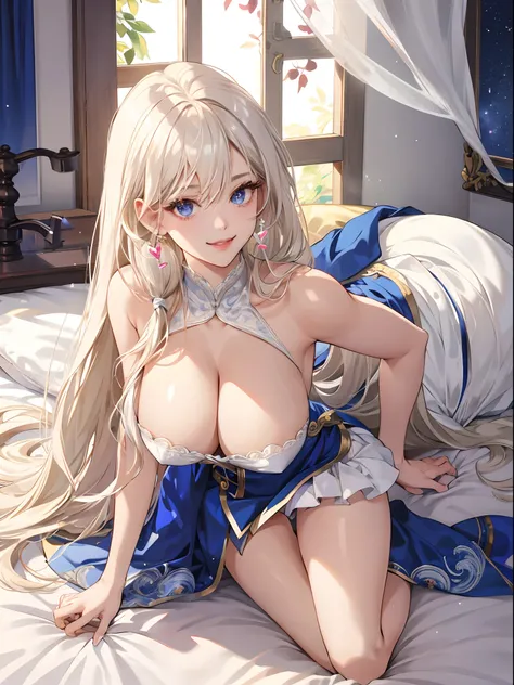 top-quality、Realistic、bule、large full breasts、Super huge、big eye、long lashes、Long upper eyelashes、voluminous eyelashes、Platinum Blonde Hair、Voluminous long hair、cute little、Extraordinary beauty、shining white skin、thighs thighs thighs thighs、thin arm、thin-w...