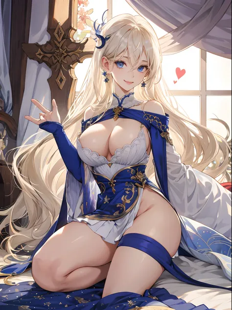 top-quality、Realistic、bule、large full breasts、Super huge、big eye、long lashes、Long upper eyelashes、voluminous eyelashes、Platinum Blonde Hair、Voluminous long hair、cute little、Extraordinary beauty、shining white skin、thighs thighs thighs thighs、thin arm、thin-w...