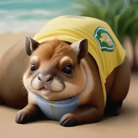 Capivara com a camiseta do brasil