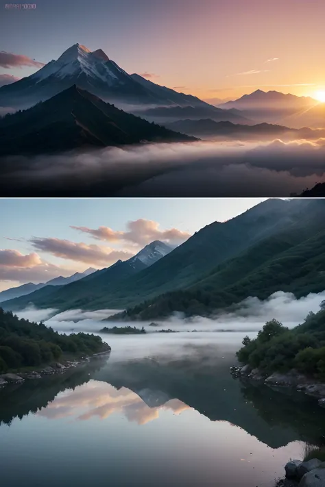 I need to design an app logo
1、The subject：Stunning name
2、styled：China-style、Simple、The color is the effect of a single color and a solid color
3、Content：Cloud fog、mountain water、the setting sun