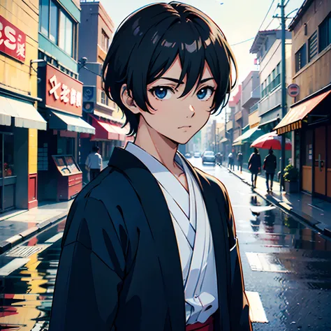 There was a tanned boy standing with a camera on the street, Estilo anime 3D realista, Selfie em 8k, um belo retrato de anime, anime fotorrealista, estilo anime. 8k, realistic anime art style, retrato impressionante do rosto do anime, estilo realismo anime...